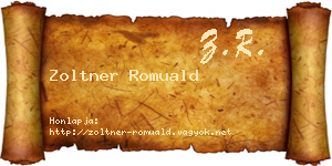 Zoltner Romuald névjegykártya